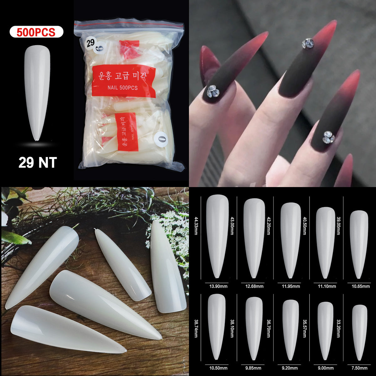 French Pointed Non-Marking Ballet Nail Art Tools - Transparent