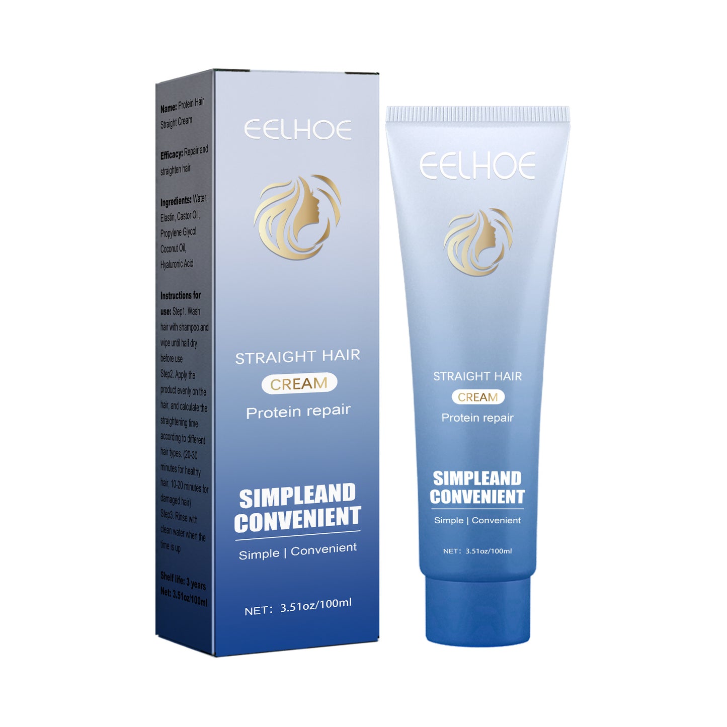 Protein Corrective Hair Straightening Cream - Smoothing & Anti-Frizz Treatment
