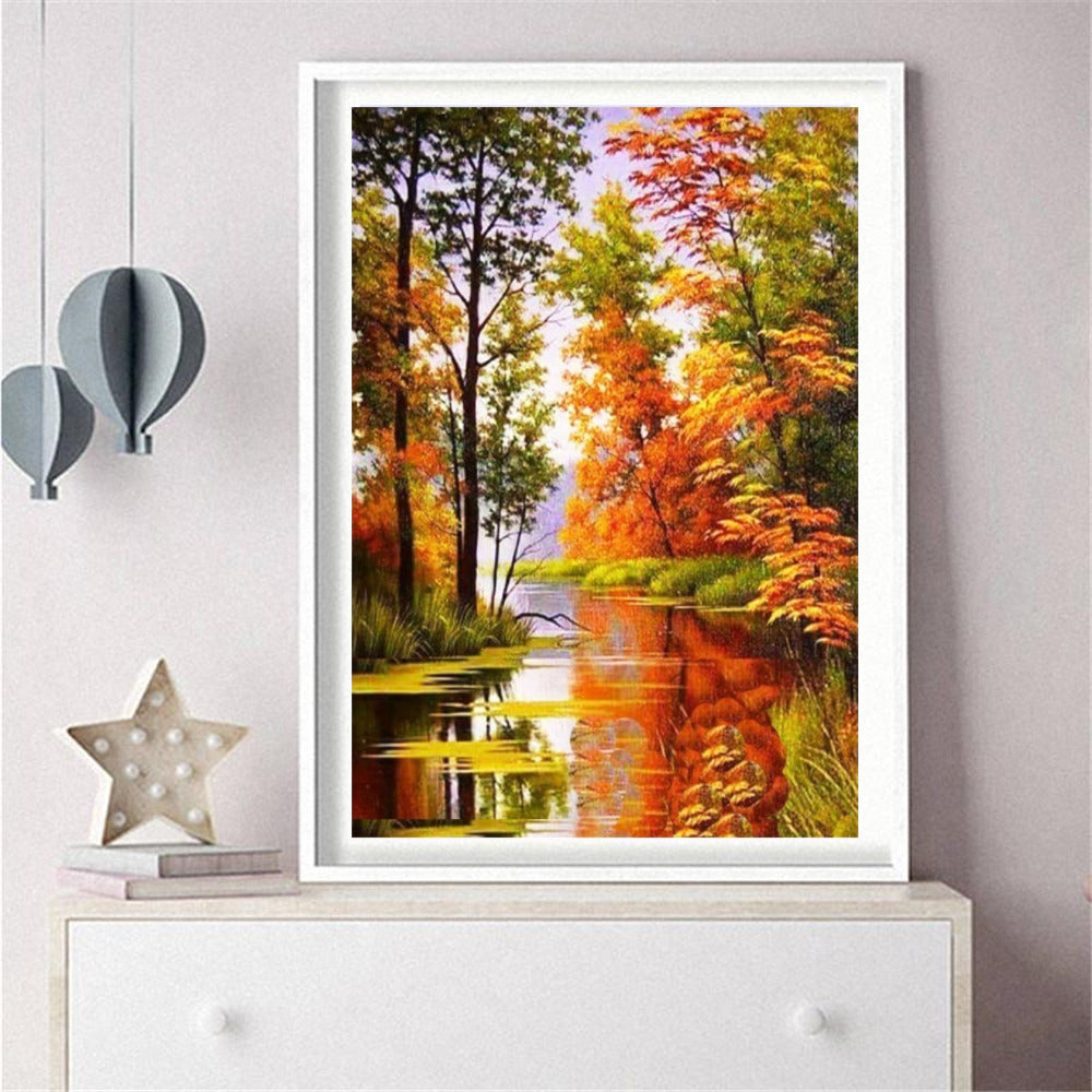 Diamond Painting Mosaic Kit Autumn Landscape - Full Drill Cross Stitch Art