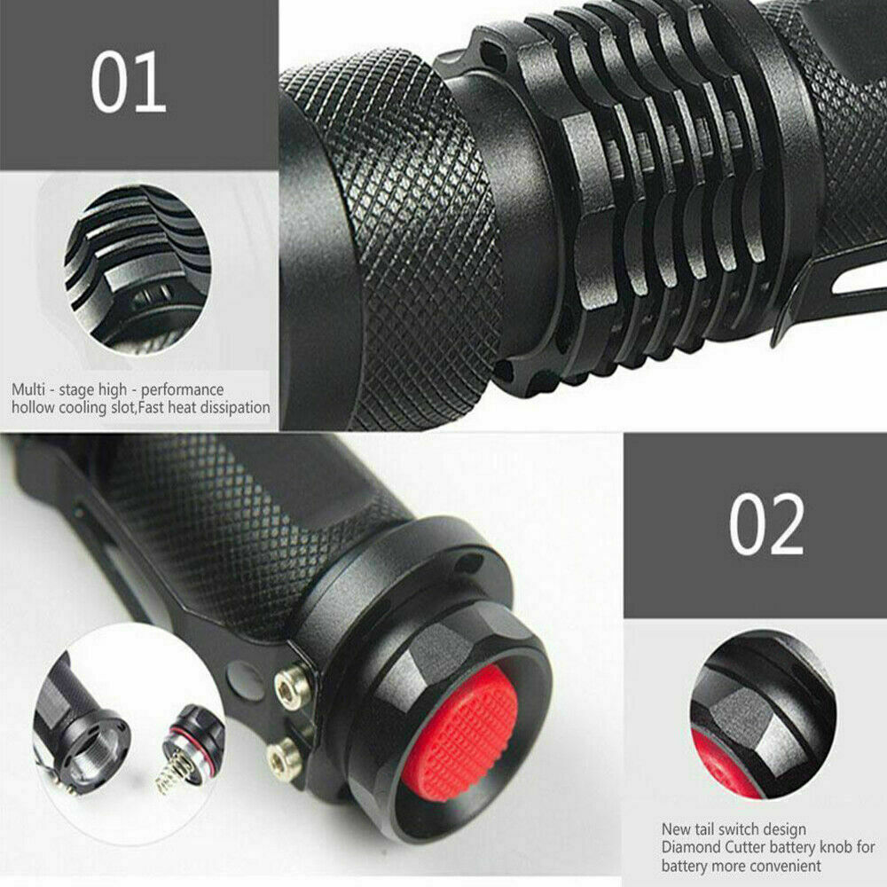 2-Pack UV Flashlight Mini Blacklight Inspection Torch - 395nm