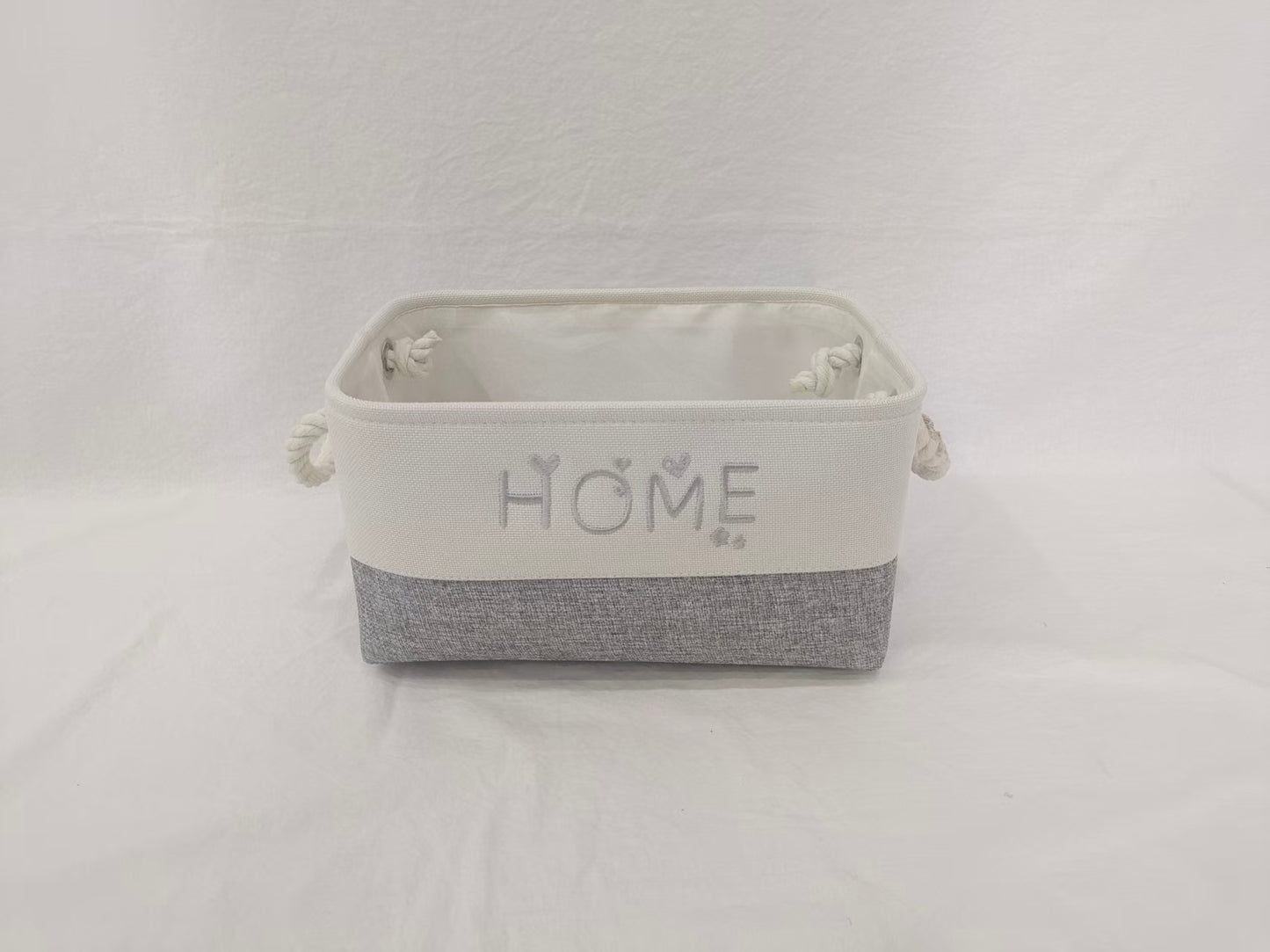 Fabric Storage Basket - Imitation Linen Splicing Model 32x22x16cm - 1 Piece