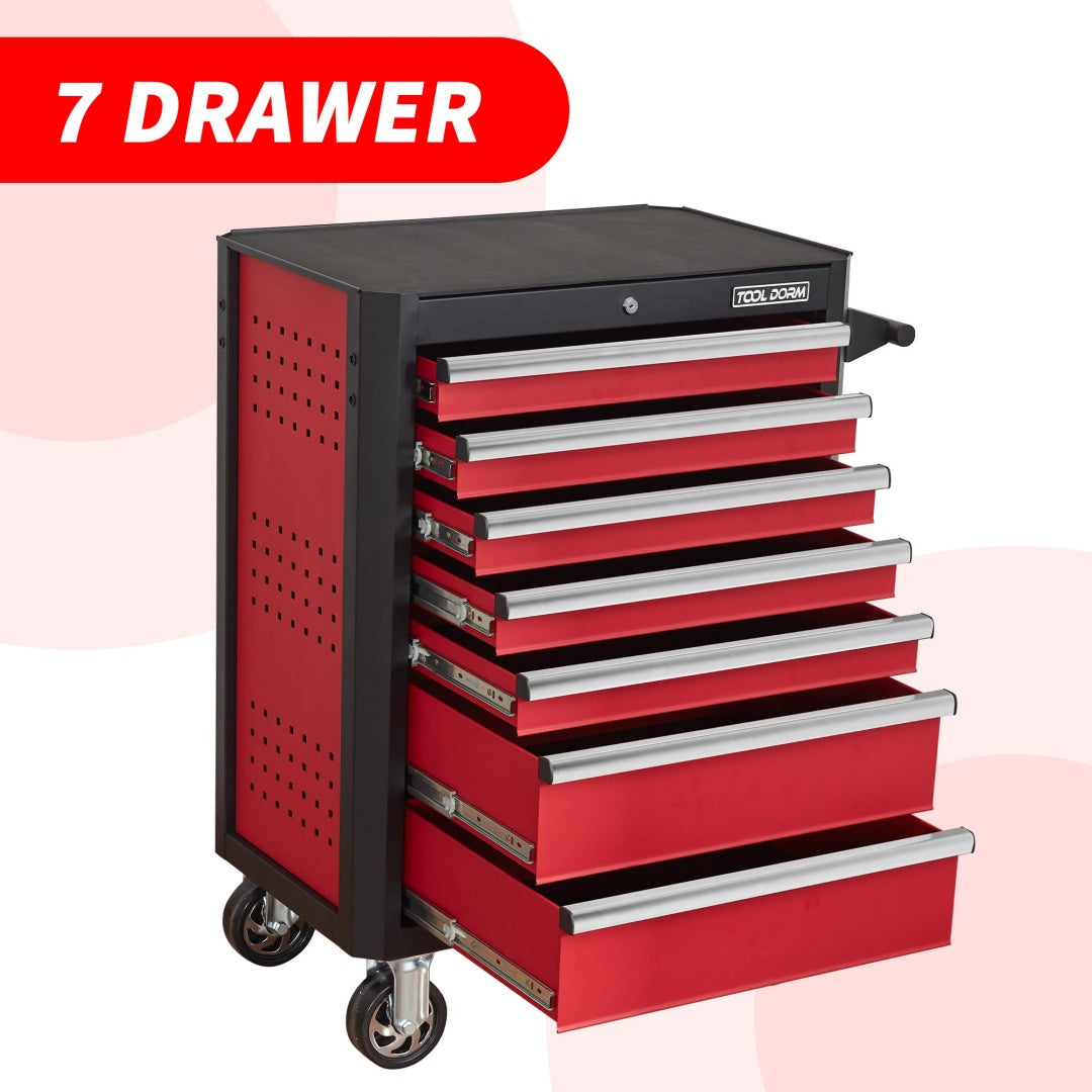 28-Inch 7-Drawer Tool Cart Metal Storage Utility Cart