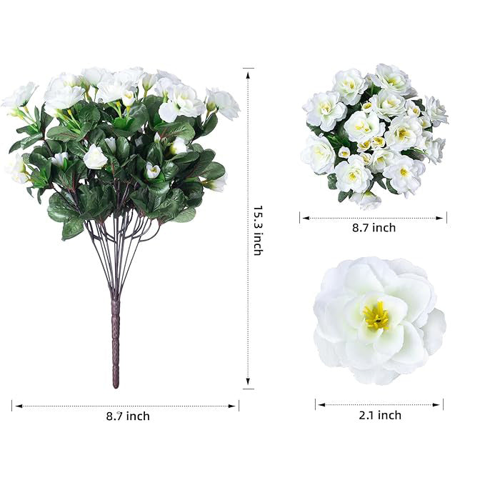 Artificial Green Plant Bouquet with Silk Flowers for Home & Garden Decor