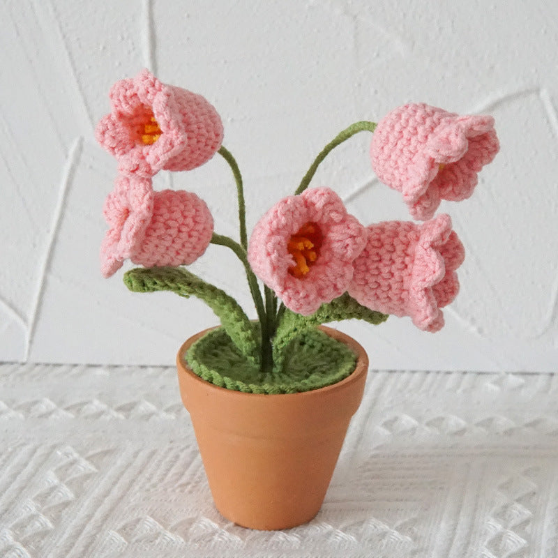Mini Potted Artificial Flowers - Hand Woven Home Decor, All Colors