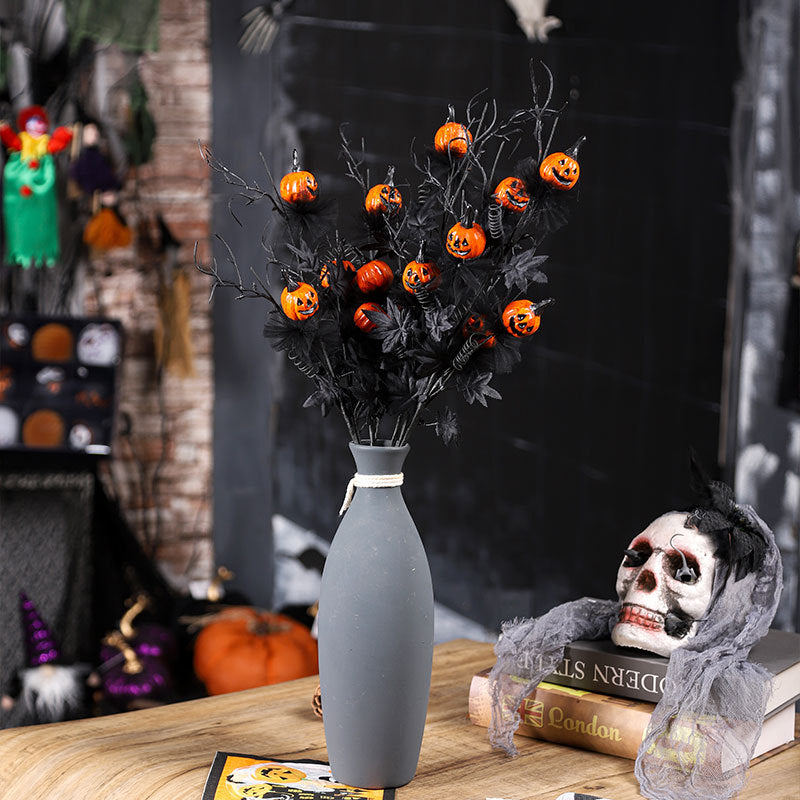Black Halloween Pumpkin Twig Decoration for Festive & Party Decor