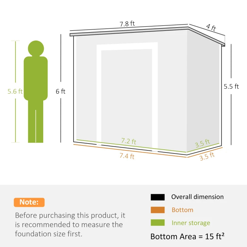 Outdoor Storage Shed with Floor, Lockable Double Doors, Window & Vents - Gray