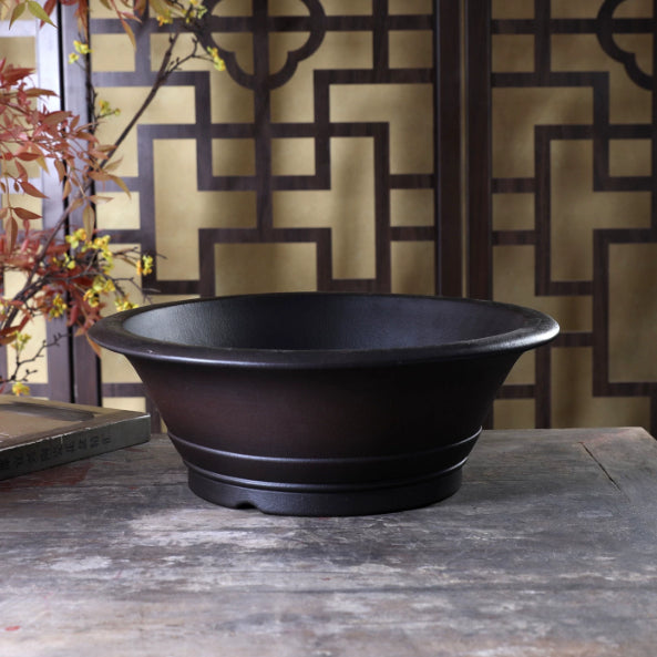 Large Indoor Bonsai Flower Pot with Chinese-Style Zisha Clay for Desktop Garden