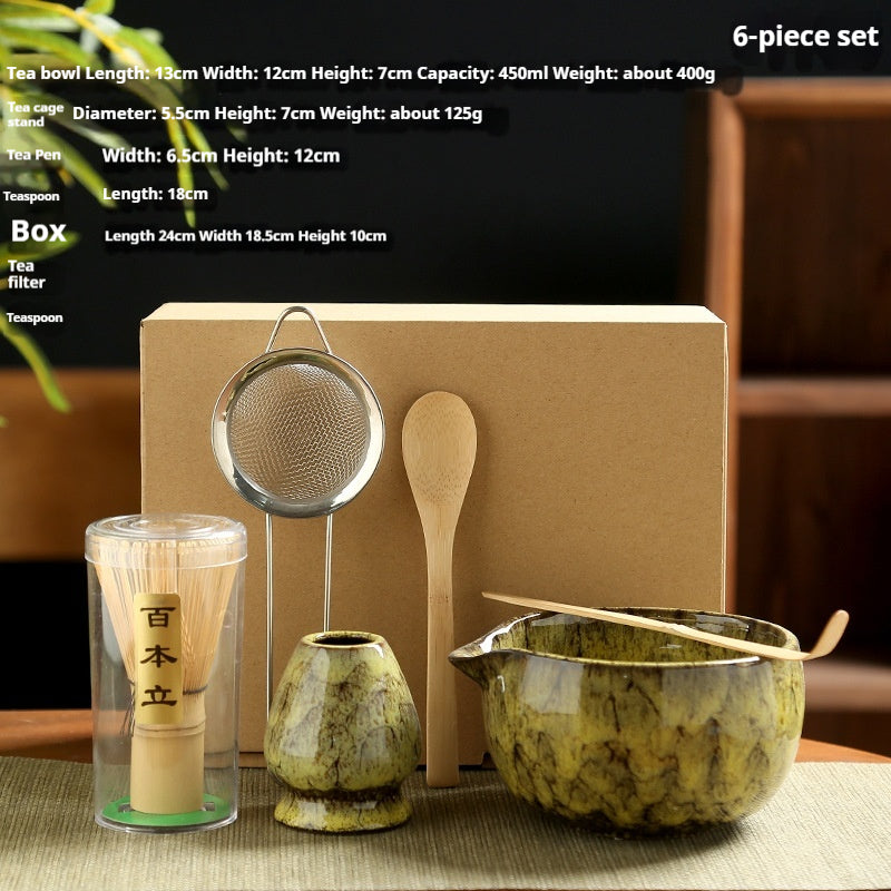 Japanese Matcha Tea Set with Brush Tool Gift Box - Multiple Colors