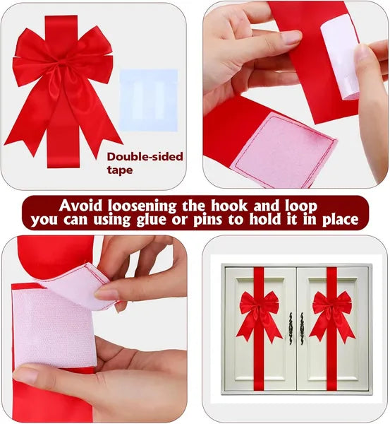 18 Pcs Large Red Christmas Ribbons & Bows - 8x40 Inches
