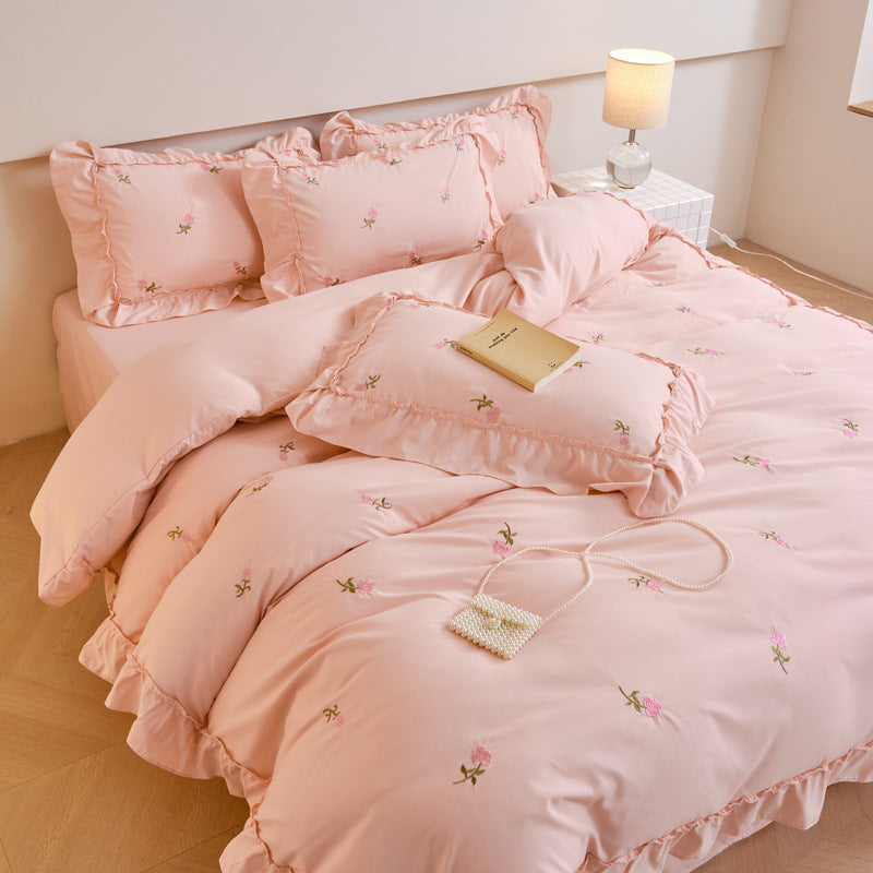 Four-Piece Bedding Set for Dorms and Home - Multiple Sizes & Patterns