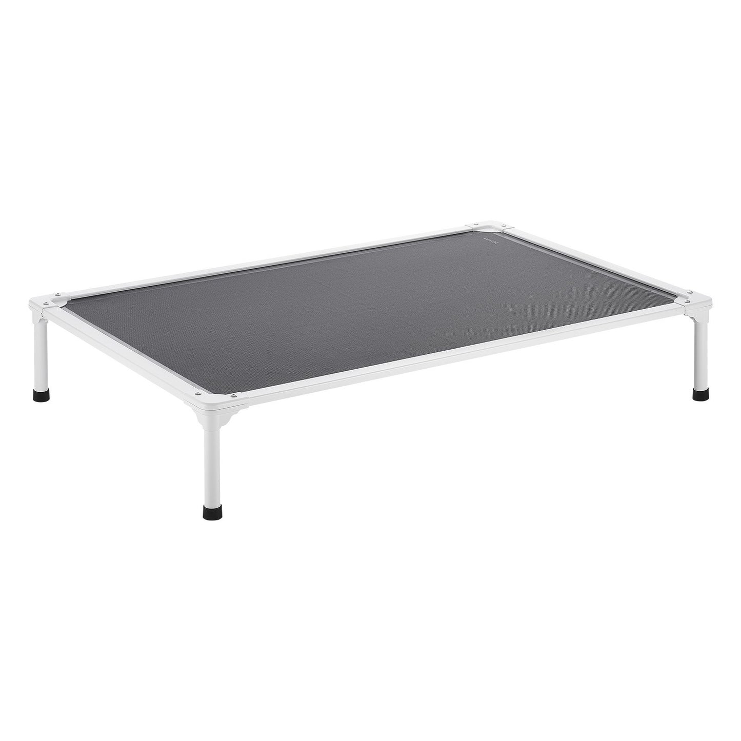 Large Elevated Dog Bed with Breathable Mesh - Portable XL Pet Cot, Grey