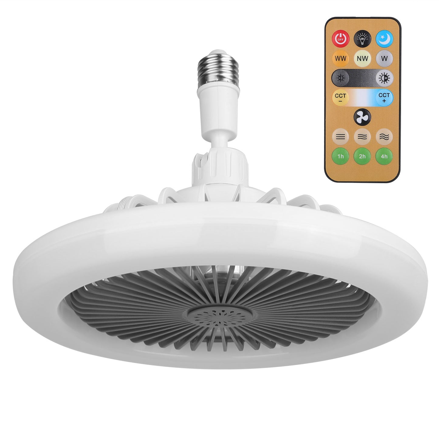 LED Ceiling Fan with Dimmable Lights Remote Control 9.44in E27 Socket