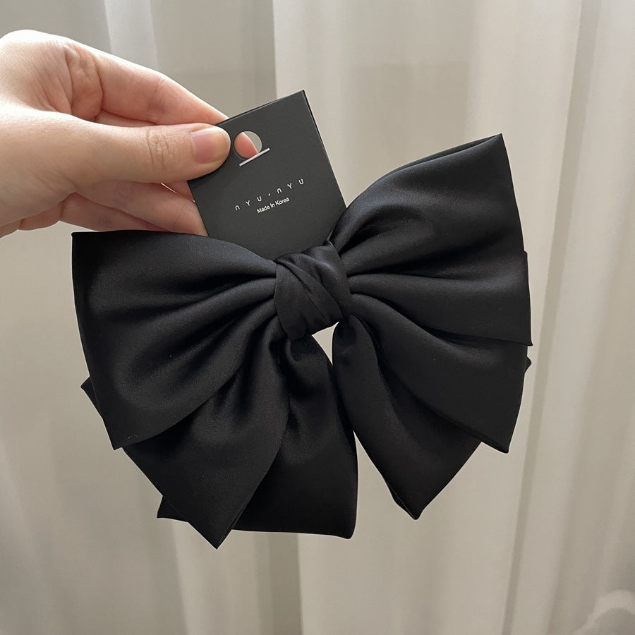 Women's Satin Bow Hair Clips - Elegant Hair Barrettes for Women