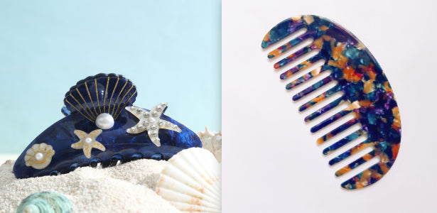 Acrylic Starfish Shell Hair Barrette