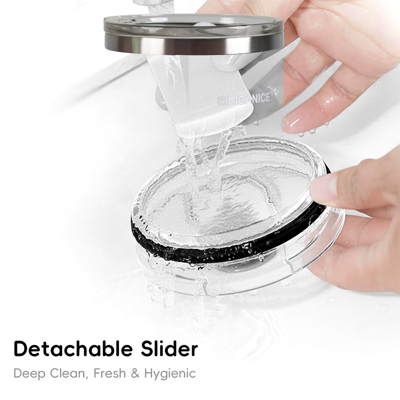 30oz Double Wall Stainless Steel Travel Tumbler with Detachable Splash-Resistant Slider Lid