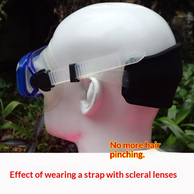 Diving Mask Strap with Protective Case & Hair Band - Black