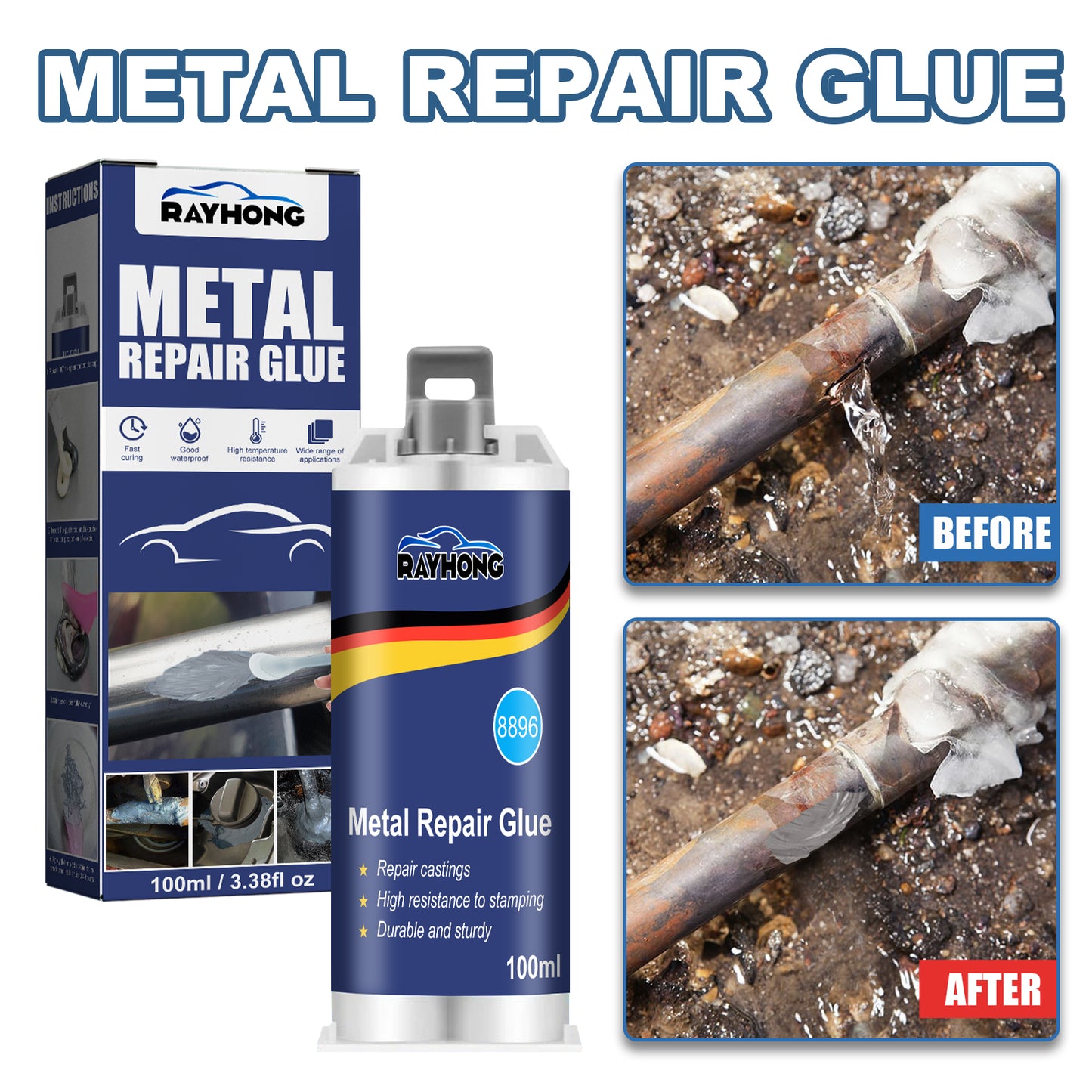 Metal Casting Adhesive 100ml Set for Metal Repair and Bonding