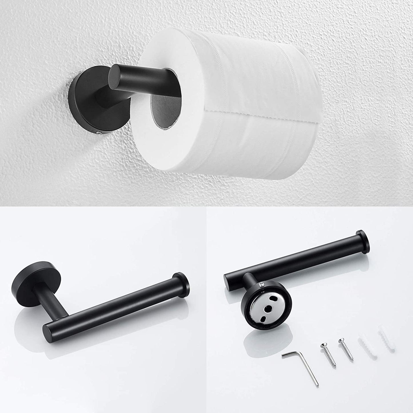 3-Piece Bathroom Hardware Accessories Set - Matte Black