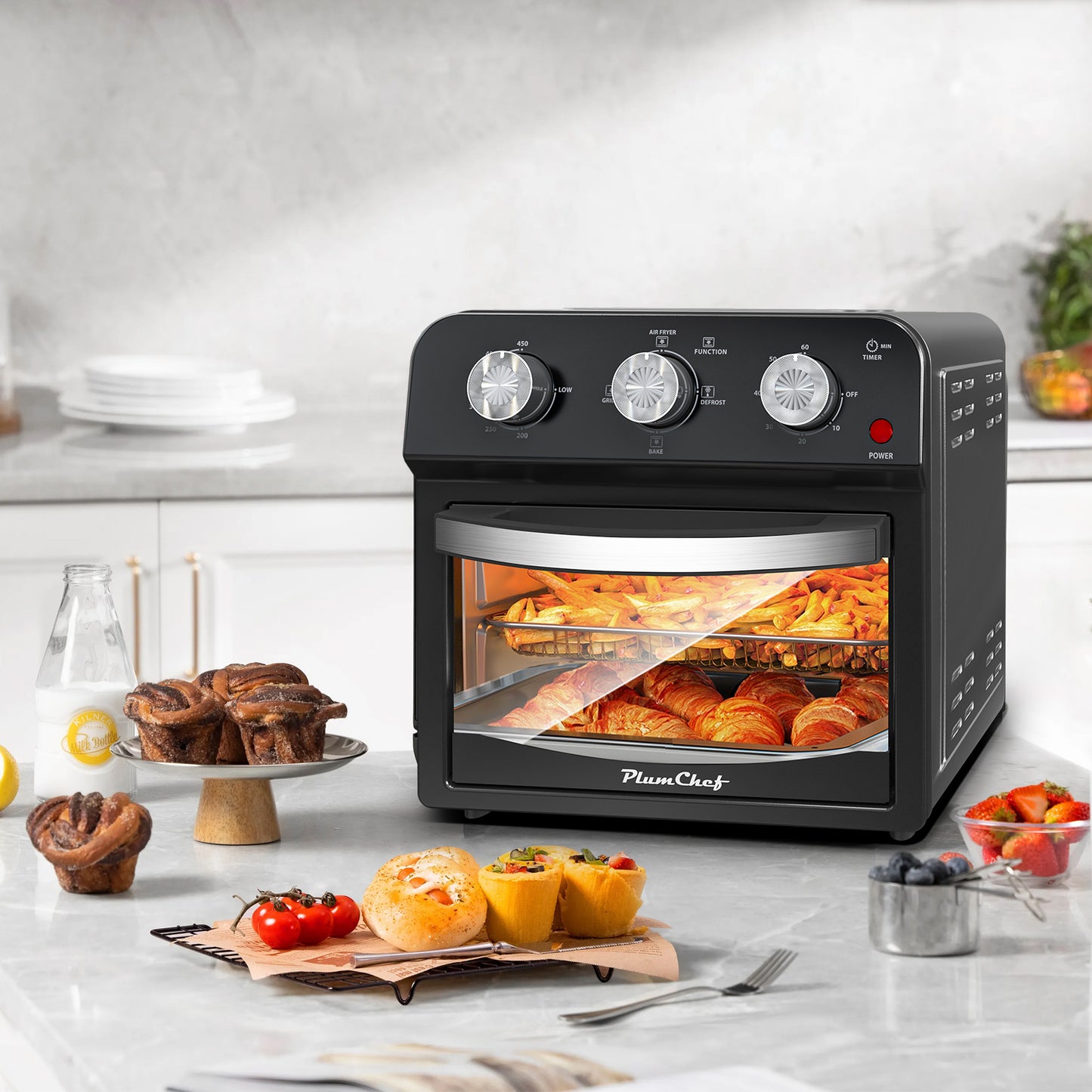 12.5 Qt Multi-Function Air Fryer with Presets, Large Capacity, Dual Knob Control