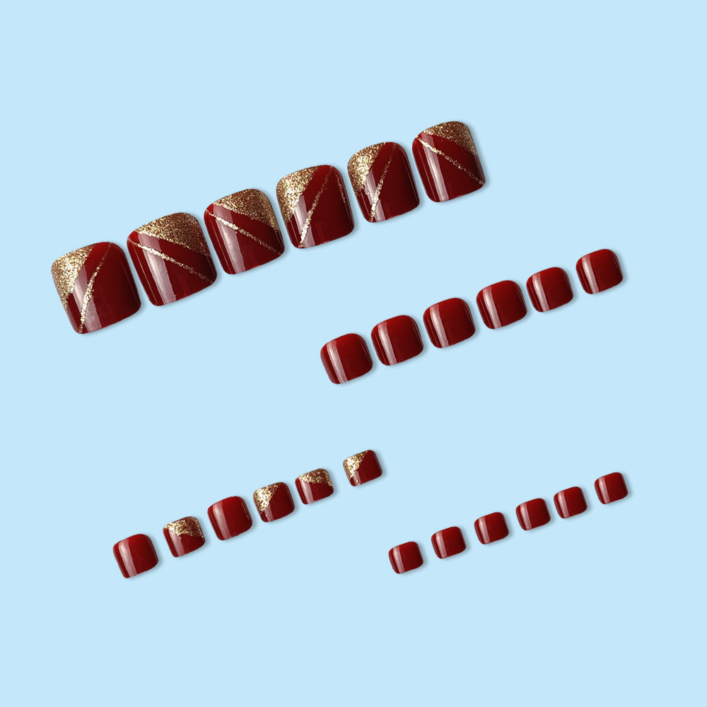 24-Piece Nail Art Set with Glitter Powder, Toe Patch, Jelly Glue & Nail File