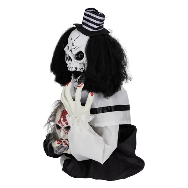 1.8ft Sound-Activated Scary Clown Decoration for Halloween