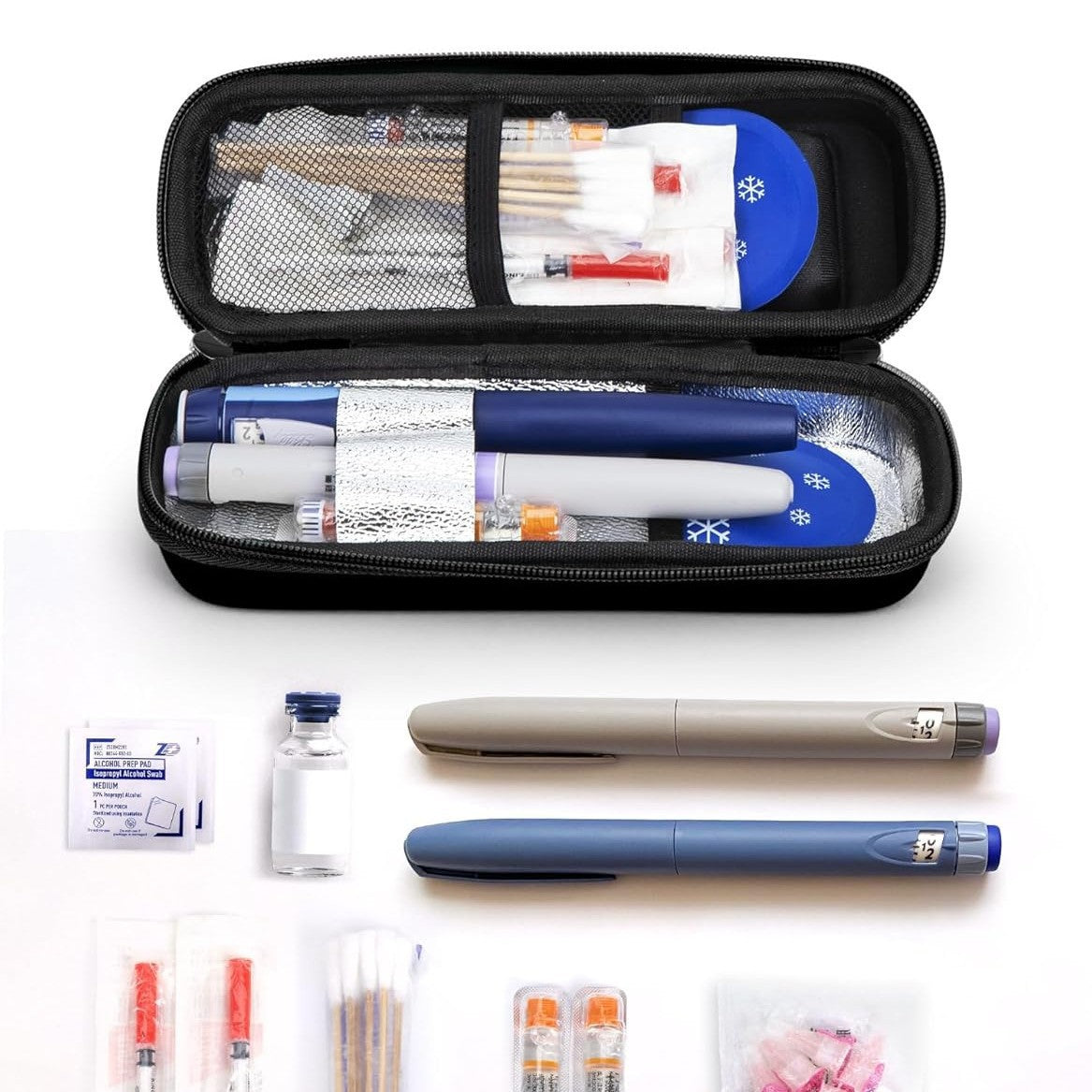 Travel Suitcase with Temperature Display & Refrigerated Medicine Storage