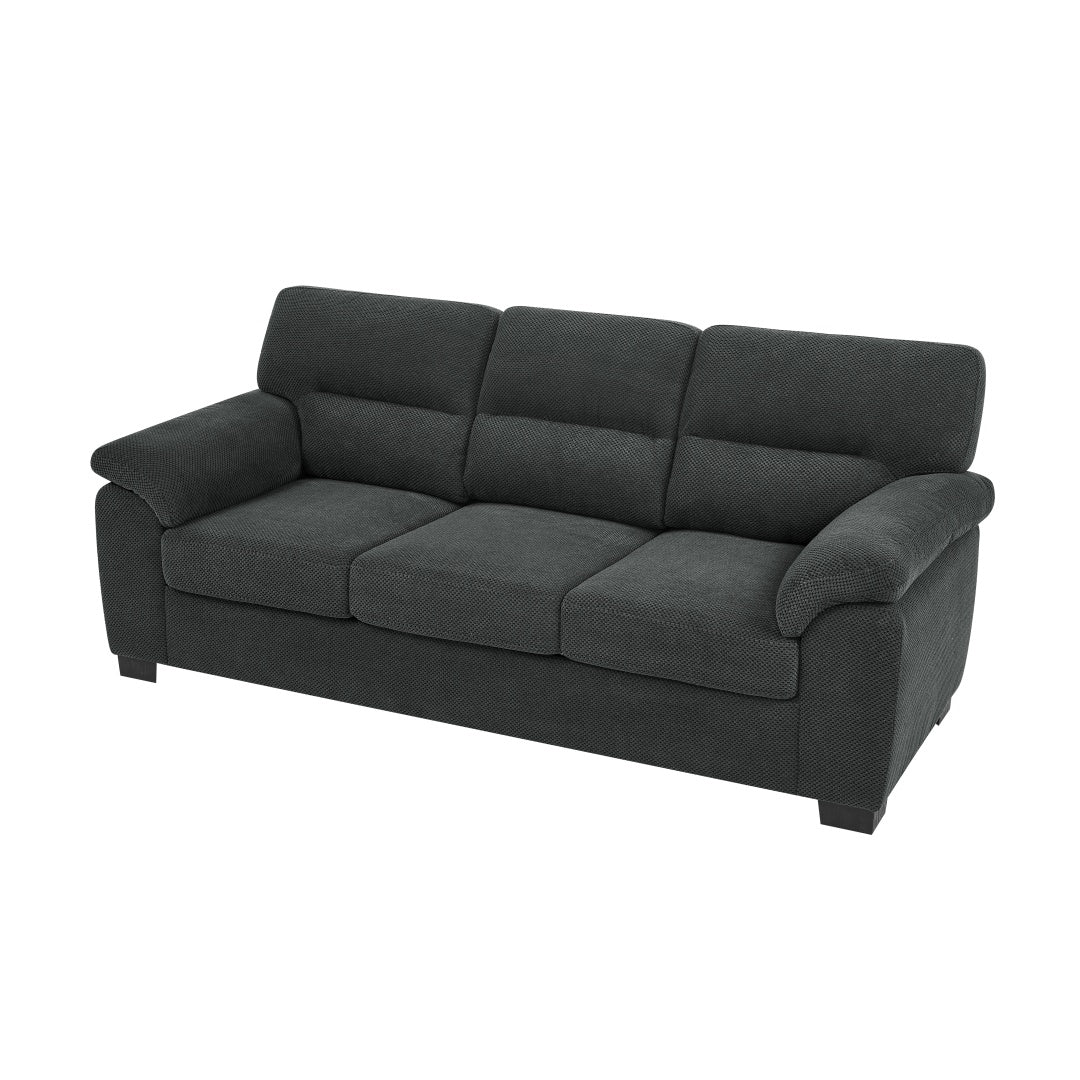 Modern Dark Gray 3-Seater Sofa - Comfortable Upholstered Couch