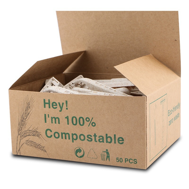 Disposable Razors Biodegradable - 50 Pack