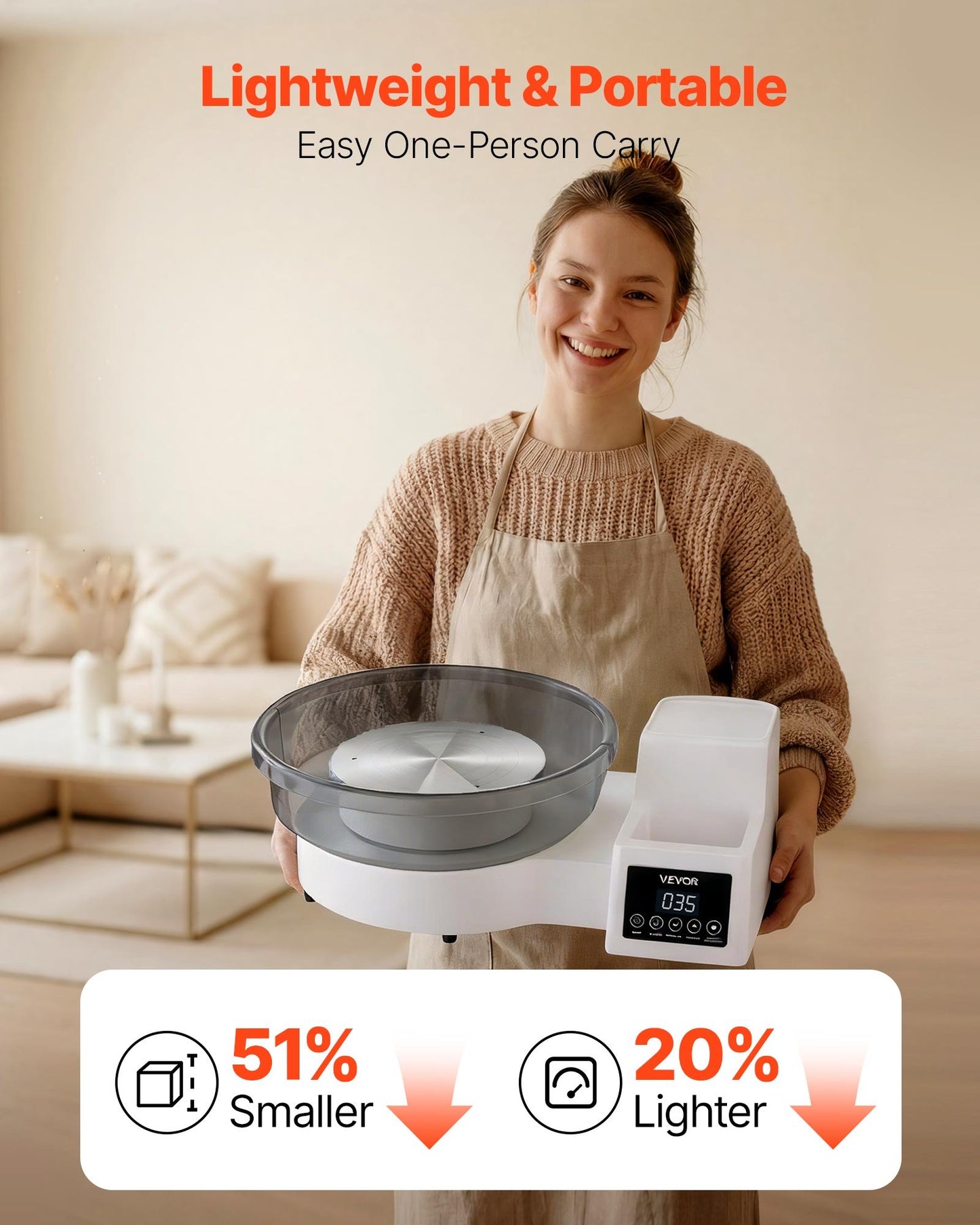 Electric Pottery Wheel for Beginners 11" Aluminum Turntable 450W Tabletop Clay Art