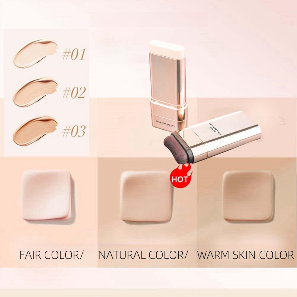 Multifunctional Stick Foundation with Brush - 20g Makeup Set, Multiple Colors