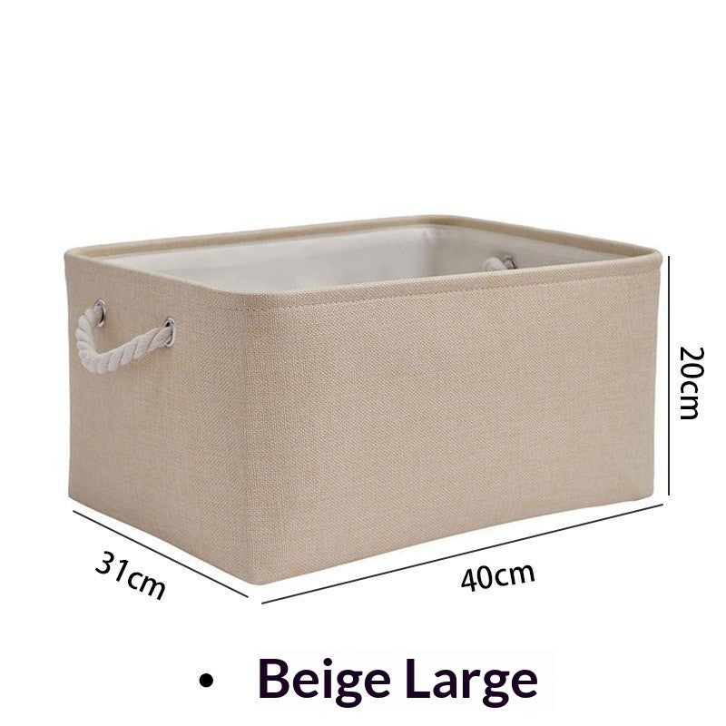 Foldable Storage Basket with Lid - Multi-Size Home Organization Box