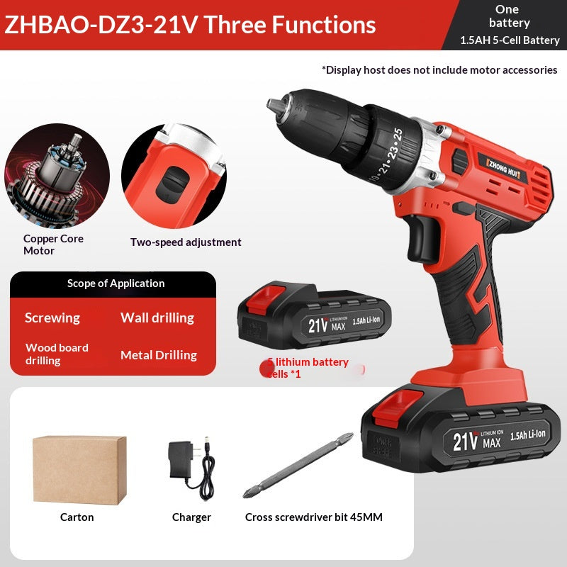 Multi-Function Cordless Drill with Brushless Motor for Home & DIY Projects