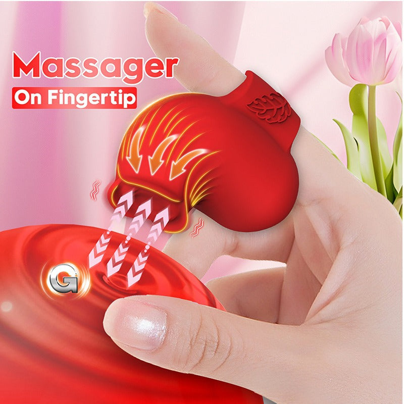Silicone Rose Finger Wear Clitoral Stimulator - Purple, Yellow, Pink