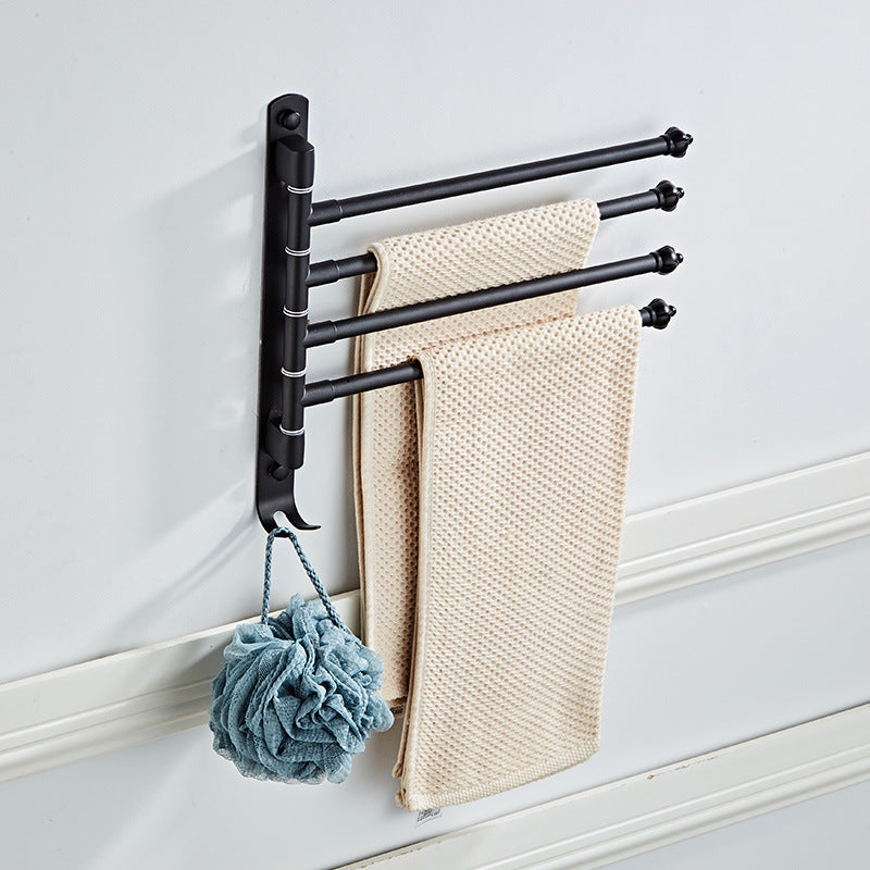 Movable Stainless Steel Towel Rack Without Punching - Modern Bathroom Storage