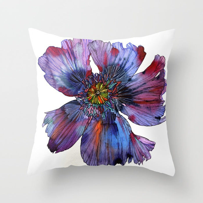 Simple Flower Pillow Cover 45x45cm Modern Cushion Case Polyester