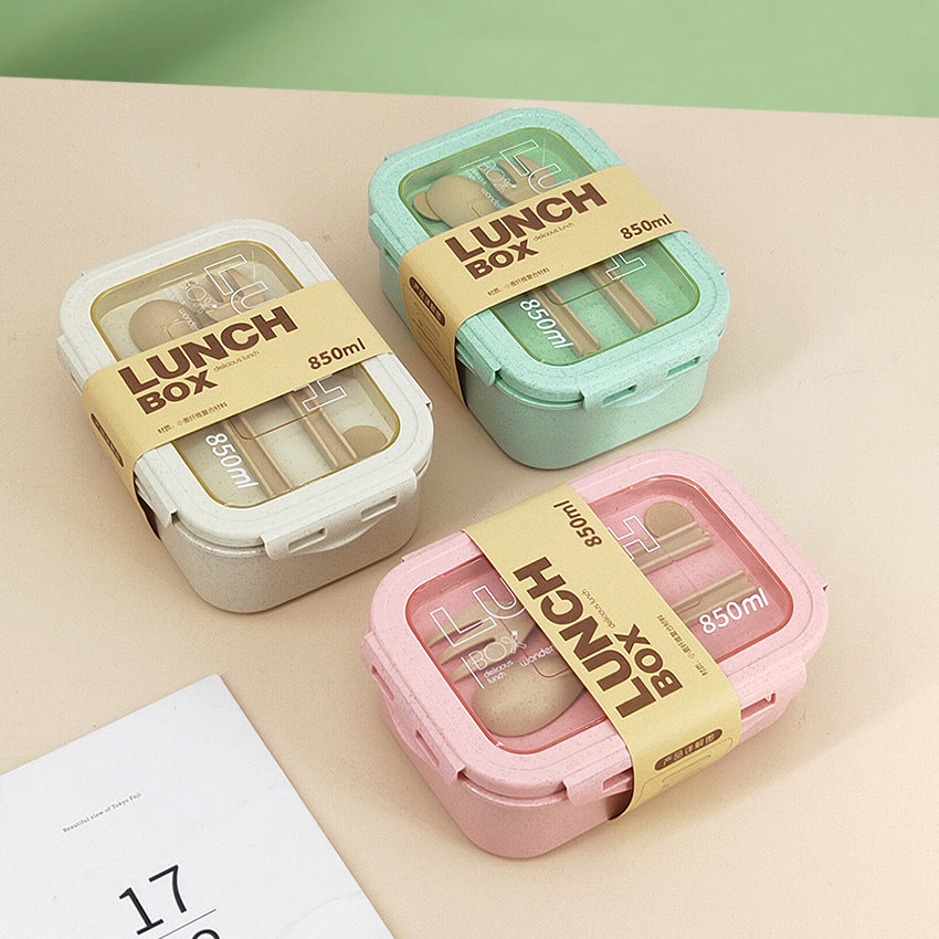 Wheat Straw Insulated Lunch Box - Eco-Friendly Student Food Container