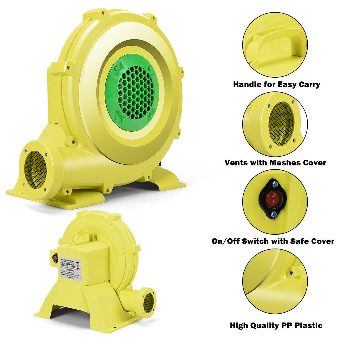 735W Air Blower Pump Fan for Inflatable Bounce Houses