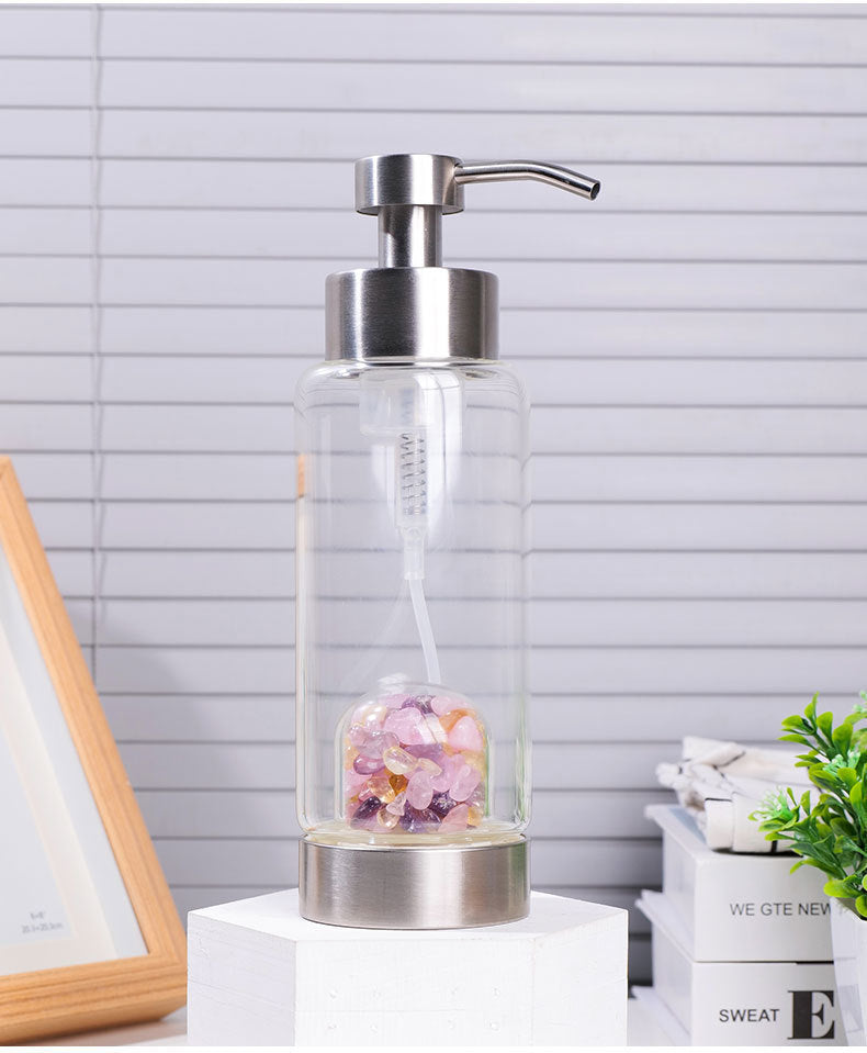 Natural Crystal Gravel Glass Bottle for Home & Garden Storage