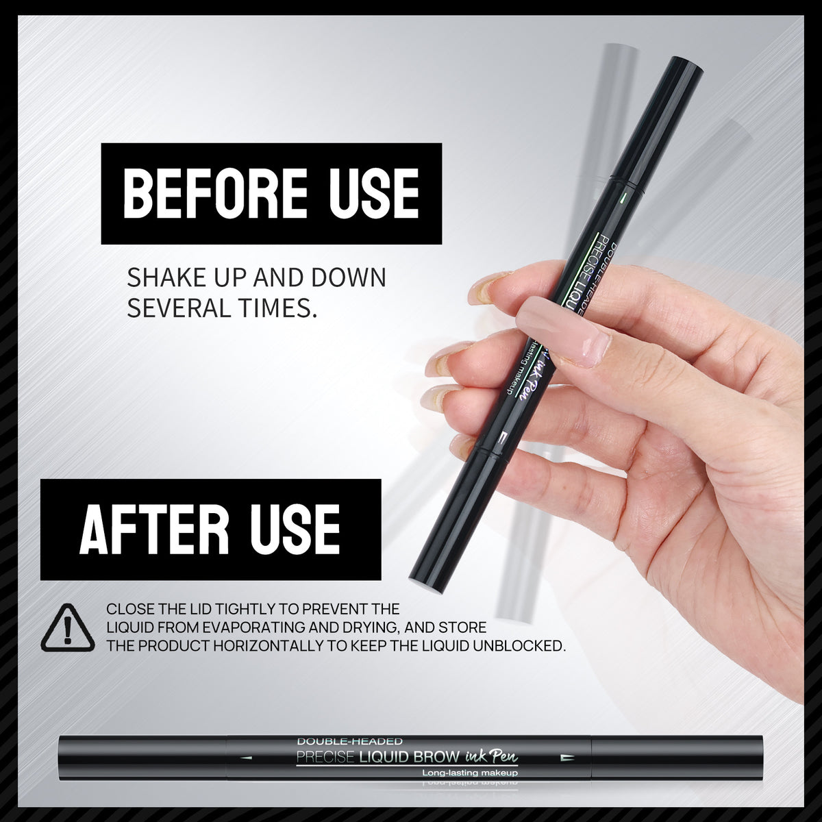 Waterproof Double-Head Eyebrow Pencil 2-in-1 Liquid & Powder Makeup Set