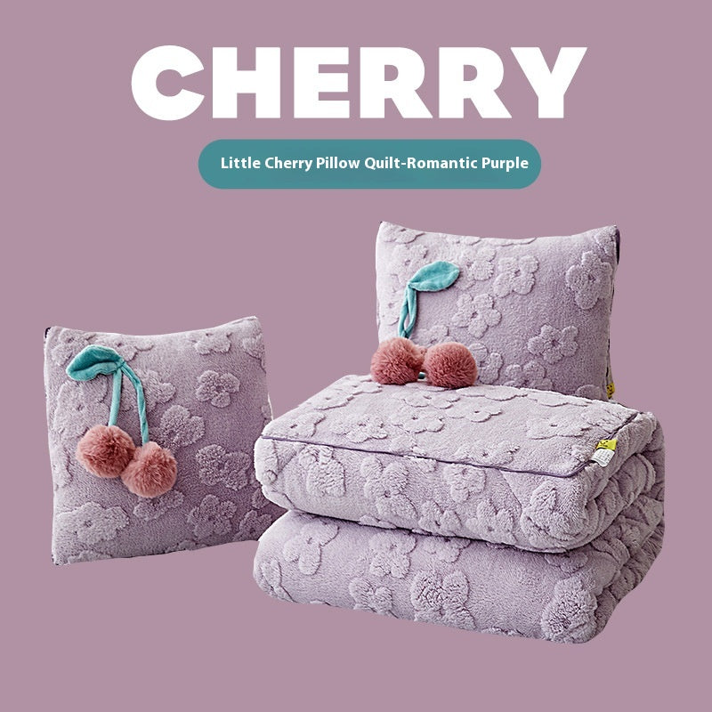 Kids Plush Nap Pillow and Blanket Set - Thickened Cozy Bedding