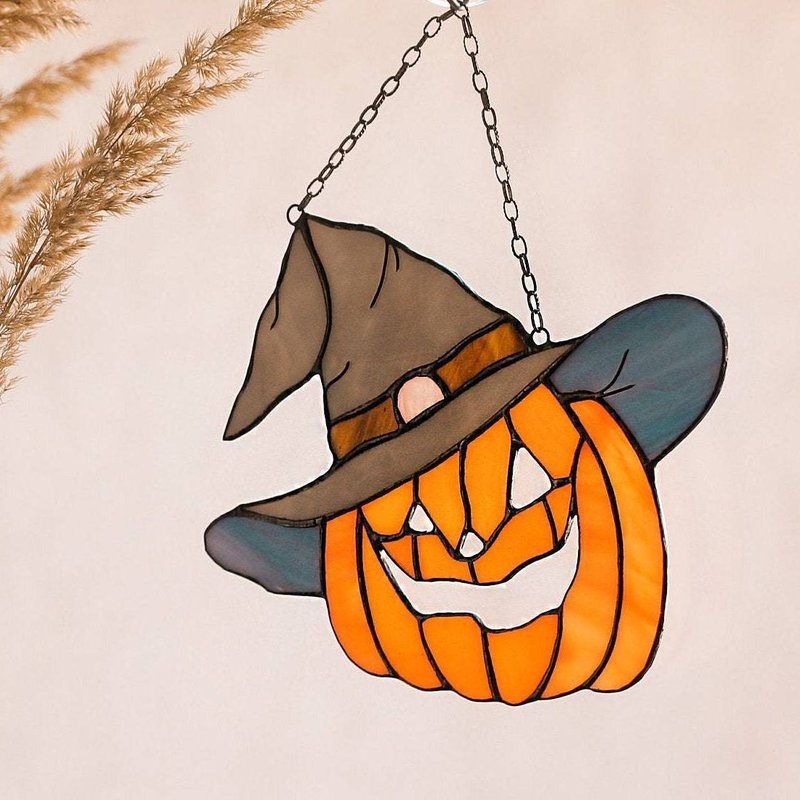 Halloween Pumpkin Wall Hanging - Creative Acrylic Pendant for Indoor Decor