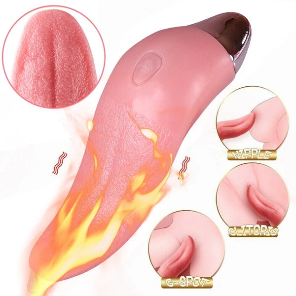 Tongue Licking Vibrator with 10 Vibration Modes - Waterproof Oral Massager