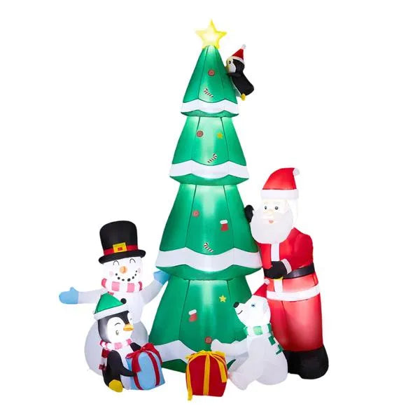 7.5FT Inflatable Christmas Decoration with Santa & Snowman