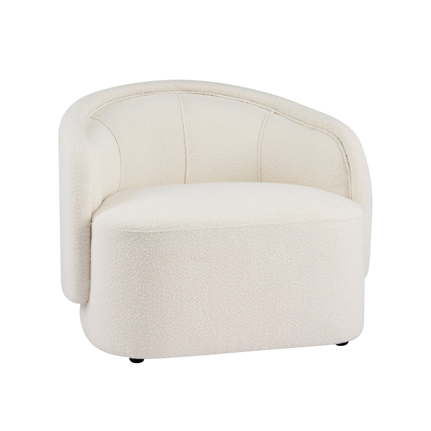 Amanda Cream Accent Chair Curved Boucle