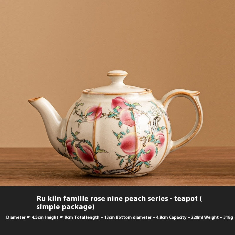 Pastel Ceramic Tea Set with Teapot and Cups - Chinese Style 220ml