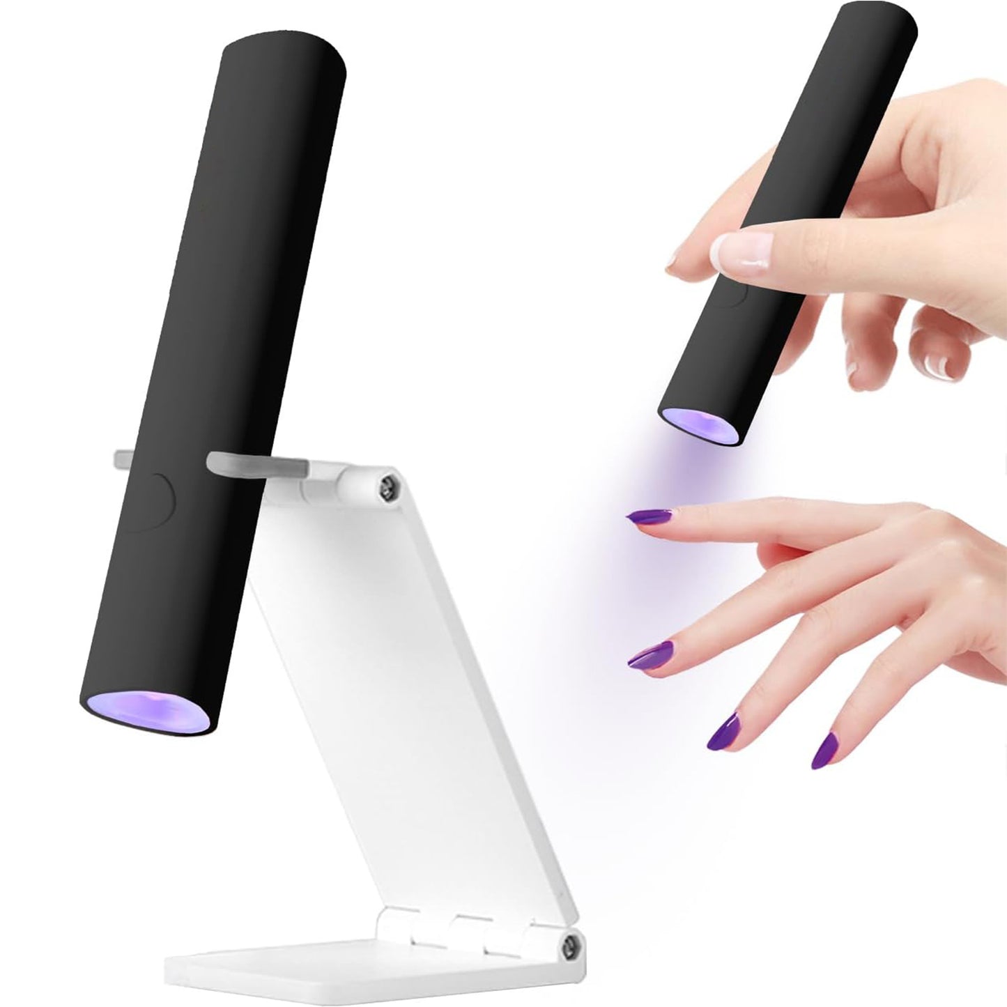Portable Mini UV LED Nail Lamp with Foldable Stand - Rechargeable Cordless