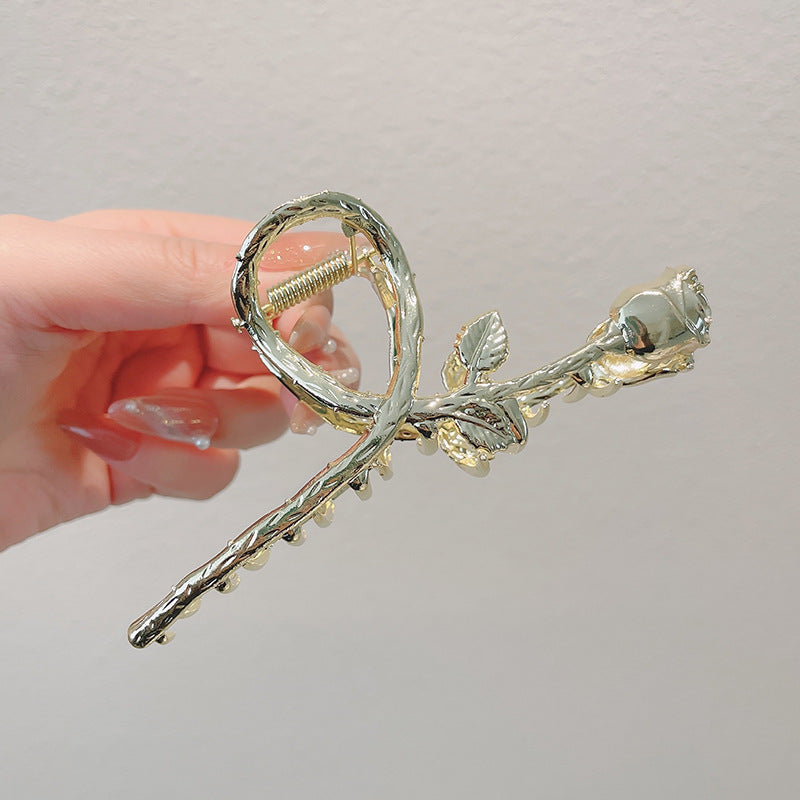 Oversized Metal Hair Clip Set - Rose Style Hair Accessories for Women