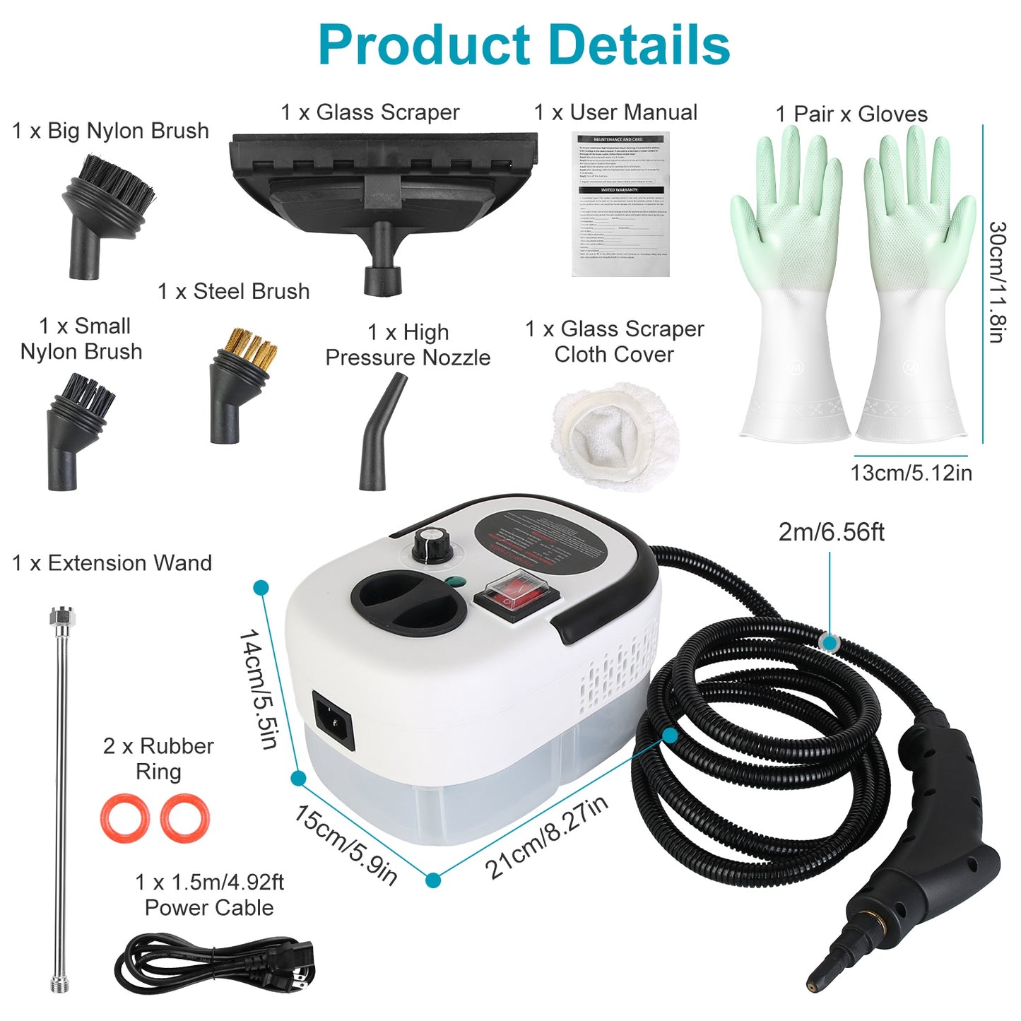 2500W Handheld Steam Cleaner for Car, Floor, Mattress, Windows & More