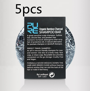 Bamboo Charcoal Shampoo Soap for Deep Cleansing and Moisturizing - Multiple Sizes