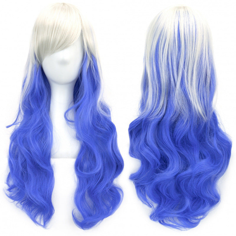 Colorful Synthetic Wig for Dance Parties - Long Curly Cosplay Hair